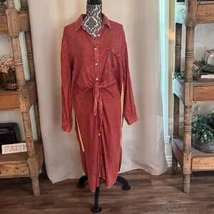 Western style button down dress size xl